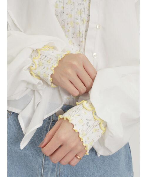 Samansa Mos2（サマンサ モスモス）の「パターンメッシュローズ柄メロウハイネックカットソー（Tシャツ/カットソー・レディース・ブルー/ラベンダー/イエロー/レッド・F）」の8枚目の写真