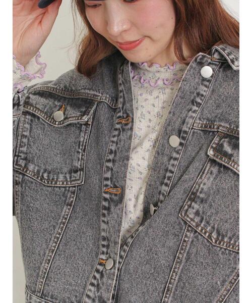 Samansa Mos2（サマンサ モスモス）の「パターンメッシュローズ柄メロウハイネックカットソー（Tシャツ/カットソー・レディース・ブルー/ラベンダー/イエロー/レッド・F）」の22枚目の写真