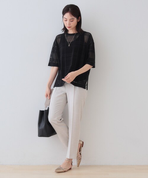 セール】春SALE！【洗える】メッシュチェック柄ニット（ニット