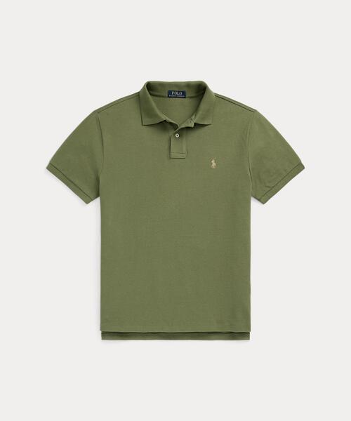 新品　ポロラルフローレン　ポロシャツ　カスタムスリムフィット　メッシュ　グリーン POLO RALPH LAUREN ポロシャツ カスタム スリム フィット