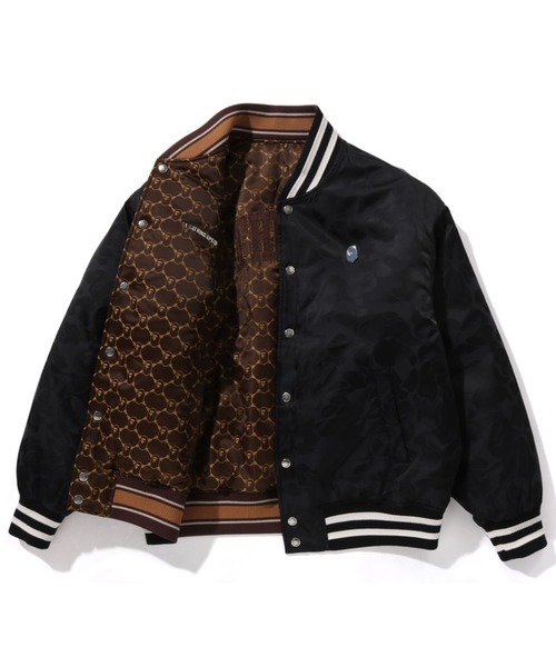 A BATHING APE（アベイシングエイプ）の「SOLID CAMO JACQUARD NYLON REVERSIBLE BOMBER PADDED JACKET（ナイロンジャケット・メンズ・ブラック・LARGE/X-LARGE/XX-LARGE/SMALL/MEDIUM）」の4枚目の写真