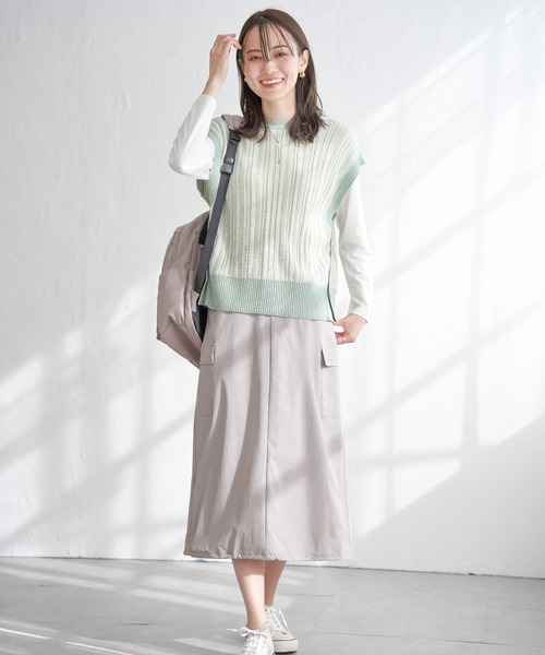 ikka（イッカ）の「【雑誌InRed5月号掲載】リップストップカーゴスカート【親子コーデ】（スカート・レディース・ダークベージュ/ネイビー/オリーブ・L/M/S）」の19枚目の写真