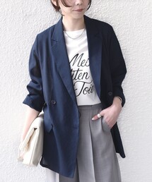 SHIPS Colors（シップス カラーズ）の「SHIPS Colors:〈手洗い可能〉シアー リネンライク ダブルジャケット◇（テーラードジャケット）」