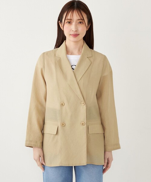 今週末限定SALE★【新品タグ付】シップス　手洗い可ダブル シアージャケット SHIPS Colors:〈手洗い可能〉シアー リネンライク ダブル