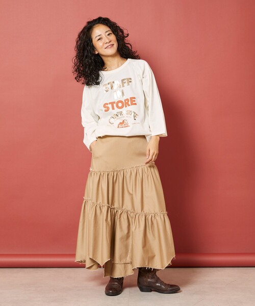 Freada（フリーダ）の「Freada/フリーダ ロゴ 箔プリント ラグランTシャツ（Tシャツ/カットソー・レディース・ブラウン/ホワイト/グレー・ﾌﾘ-）」の22枚目の写真