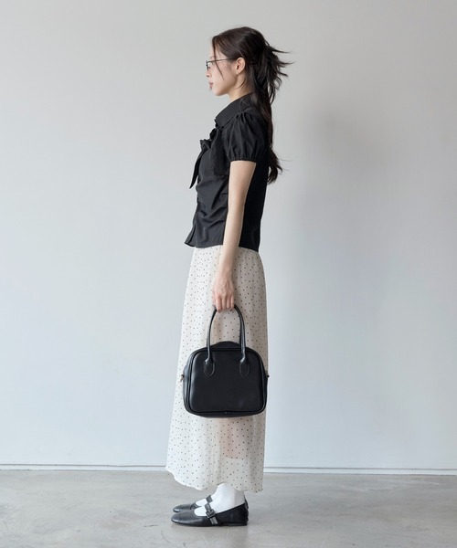 UNE MANSION（ユヌマンション）の「【インナースカート付き】ウエストゴムシースルーシフォンドットロングペチスカート（スカート・レディース・ブラック/アイボリー・FREE）」の20枚目の写真