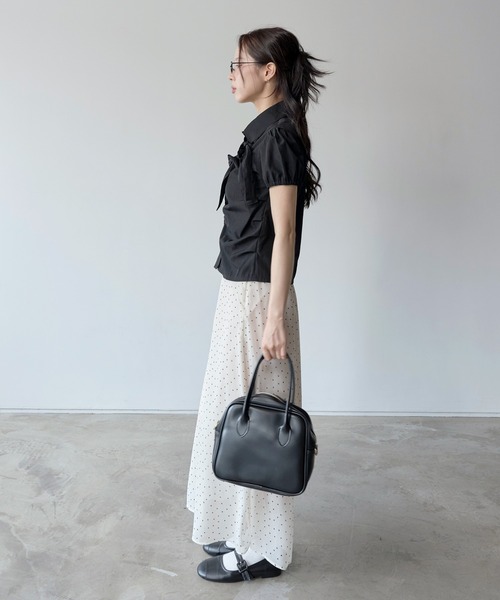 UNE MANSION（ユヌマンション）の「【インナースカート付き】ウエストゴムシースルーシフォンドットロングペチスカート（スカート・レディース・ブラック/アイボリー・FREE）」の17枚目の写真