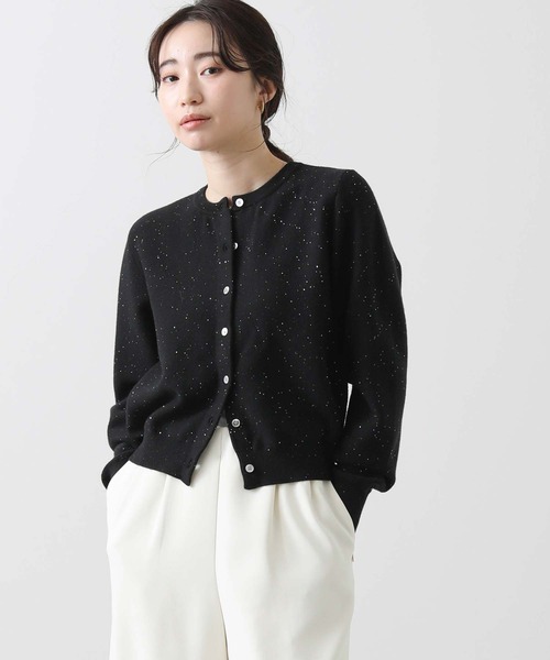 Gready Brilliant（グレディブリリアン）の「スパンコールクルーネックカーディガン（カーディガン/ボレロ・レディース・アイボリー/ブラック・FREE）」の11枚目の写真