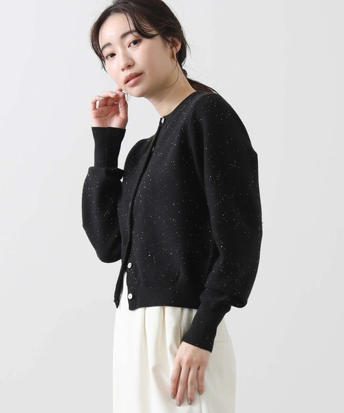 Gready Brilliant（グレディブリリアン）の「スパンコールクルーネックカーディガン（カーディガン/ボレロ・レディース・アイボリー/ブラック・FREE）」の12枚目の写真