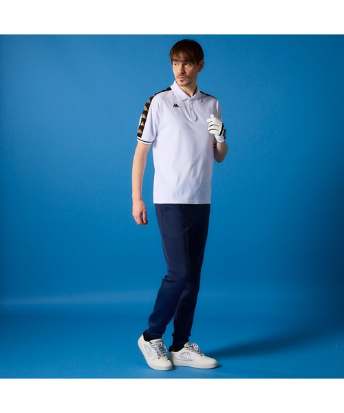 【新品タグ付】カッパ ゴルフシャツ XL スリーブロゴ 刺繍ロゴ Kappa セール】Kappa GOLF カッパゴルフ コットン ブランド ロゴ