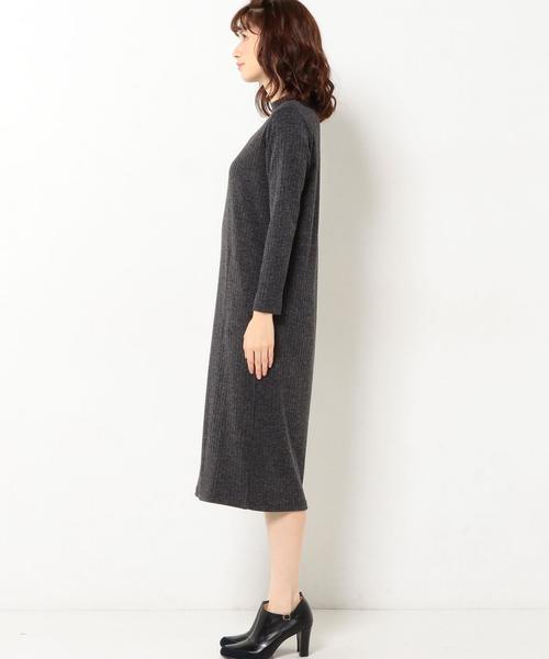 Another Edition（アナザーエディション）の「リブボトルネックポケットロングワンピース2/AEBCリブB/N2POC LONG OPⅡ◆（ワンピース・レディース・ワインレッド/ダークグレー・フリー）」の5枚目の写真