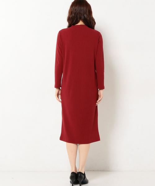 Another Edition（アナザーエディション）の「リブボトルネックポケットロングワンピース2/AEBCリブB/N2POC LONG OPⅡ◆（ワンピース・レディース・ワインレッド/ダークグレー・フリー）」の15枚目の写真
