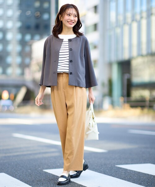 Reflect（リフレクト）の「【マシンウォッシュ可／すっきりシルエット】ワイドシルエットパンツ（その他パンツ・レディース・ライトグレー/キャメル/ブラック/ライトベージュ・05/07/09/11/13/15 /17）」の5枚目の写真