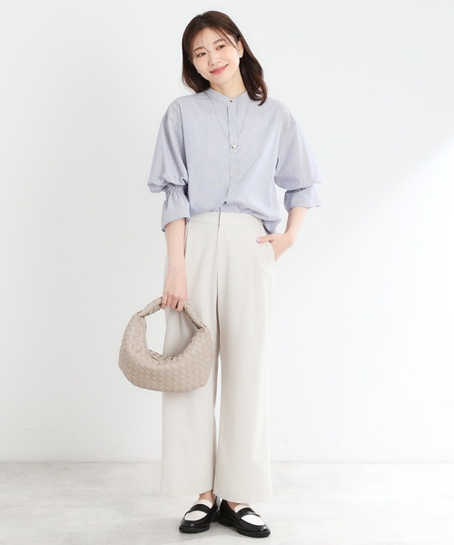 Reflect（リフレクト）の「【マシンウォッシュ可／すっきりシルエット】ワイドシルエットパンツ（その他パンツ・レディース・ライトグレー/キャメル/ブラック/ライトベージュ・05/07/09/11/13/15 /17）」の7枚目の写真