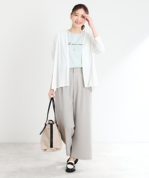 Reflect（リフレクト）の「【マシンウォッシュ可／すっきりシルエット】ワイドシルエットパンツ（その他パンツ・レディース・ライトグレー/キャメル/ブラック/ライトベージュ・05/07/09/11/13/15 /17）」の9枚目の写真
