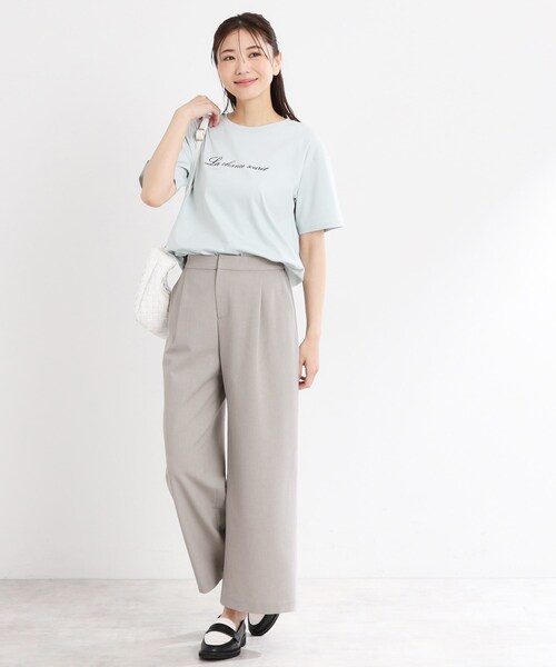 Reflect（リフレクト）の「【マシンウォッシュ可／すっきりシルエット】ワイドシルエットパンツ（その他パンツ・レディース・ライトグレー/キャメル/ブラック/ライトベージュ・05/07/09/11/13/15 /17）」の10枚目の写真