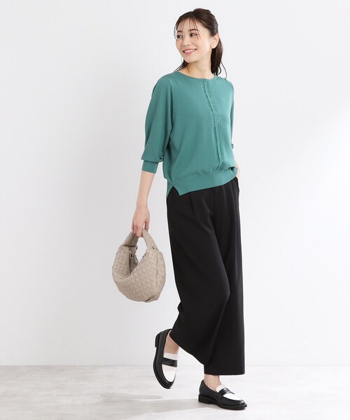 Reflect（リフレクト）の「【マシンウォッシュ可／すっきりシルエット】ワイドシルエットパンツ（その他パンツ・レディース・ライトグレー/キャメル/ブラック/ライトベージュ・05/07/09/11/13/15 /17）」の14枚目の写真