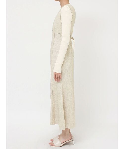 LAGUNAMOON（ラグナムーン）の「MIXカラーマーメイドジャンパースカート（ジャンパースカート・レディース・アイボリー/ブラウン/ライトグリーン・MEDIUM/SMALL）」の5枚目の写真