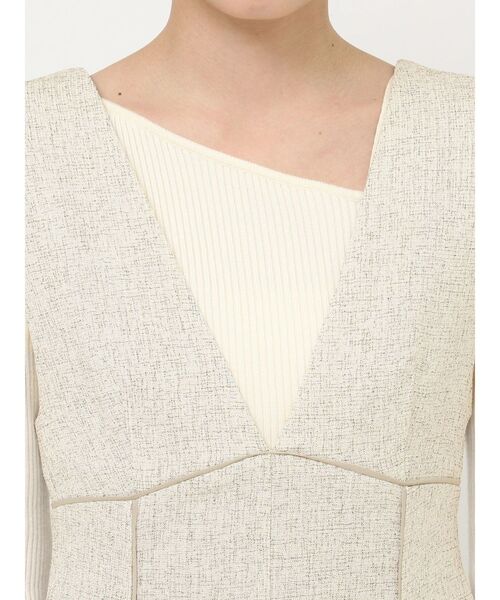 LAGUNAMOON（ラグナムーン）の「MIXカラーマーメイドジャンパースカート（ジャンパースカート・レディース・アイボリー/ブラウン/ライトグリーン・MEDIUM/SMALL）」の7枚目の写真