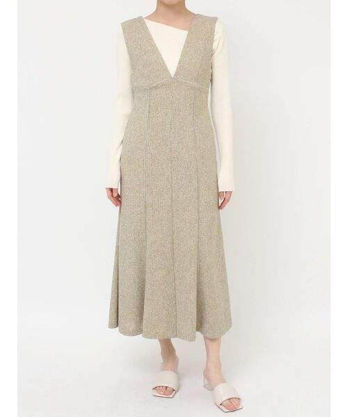 LAGUNAMOON（ラグナムーン）の「MIXカラーマーメイドジャンパースカート（ジャンパースカート・レディース・アイボリー/ブラウン/ライトグリーン・MEDIUM/SMALL）」の16枚目の写真