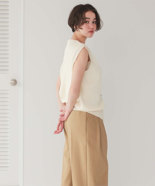 titivate（ティティベイト）の「ベーシックフロント釦ニットベスト（ベスト・レディース・オフホワイト/ライトイエロー/レッド/グレー/グレイッシュベージュ/ブラック・S/L/M）」の9枚目の写真