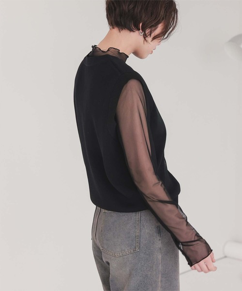 titivate（ティティベイト）の「ベーシックフロント釦ニットベスト（ベスト・レディース・オフホワイト/ライトイエロー/レッド/グレー/グレイッシュベージュ/ブラック・S/L/M）」の19枚目の写真