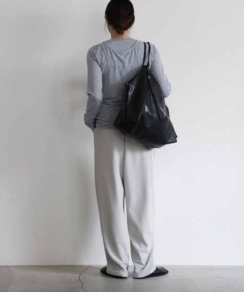 select MOCA(セレクトモカ)の「バックルハンドルビッグバッグ(トートバッグ・レディース・グレイッシュベージュ/ブラック・FREE)」の15枚目の写真