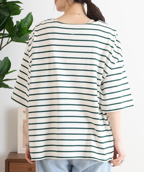 Arinomama(アリノママ)の「猫シルエットボーダーT(Tシャツ/カットソー・レディース・チャコールグレー/グリーン系その他/レッド系その他/イエロー系その他・FREE)」の15枚目の写真