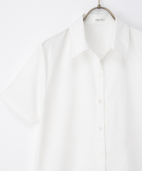 Honeys（ハニーズ）の「【らくらくアイロン】らくらく半袖スキッパーシャツ（ビジネスシャツ・レディース・グレー系その他/サックスブルー/ブルー系その他3/ホワイト系その他/ホワイト/ホワイト×グレー・3L/L/LL/M/S）」の13枚目の写真