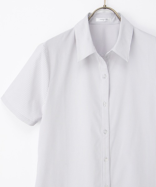 Honeys（ハニーズ）の「【らくらくアイロン】らくらく半袖スキッパーシャツ（ビジネスシャツ・レディース・グレー系その他/サックスブルー/ブルー系その他3/ホワイト系その他/ホワイト/ホワイト×グレー・3L/L/LL/M/S）」の21枚目の写真