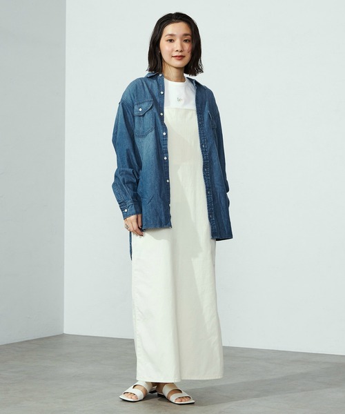 Lee（リー）の「Lee/リー ルーズデニムワークシャツ DUNGAREES 日よけにも◎（シャツ/ブラウス・レディース・ライトインディゴブルー/ブルー・MEDIUM）」の11枚目の写真