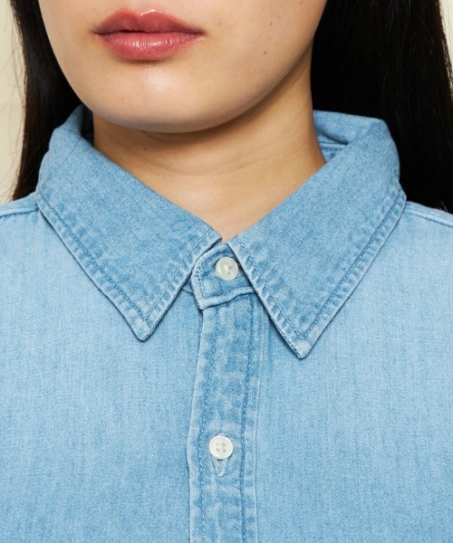 Lee（リー）の「Lee/リー ルーズデニムワークシャツ DUNGAREES 日よけにも◎（シャツ/ブラウス・レディース・ライトインディゴブルー/ブルー・MEDIUM）」の10枚目の写真