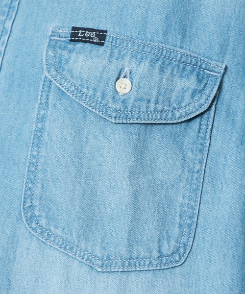 Lee（リー）の「Lee/リー ルーズデニムワークシャツ DUNGAREES 日よけにも◎（シャツ/ブラウス・レディース・ライトインディゴブルー/ブルー・MEDIUM）」の9枚目の写真