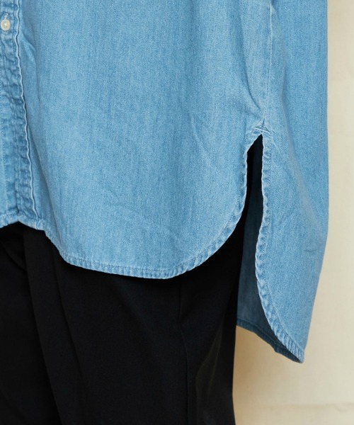 Lee（リー）の「Lee/リー ルーズデニムワークシャツ DUNGAREES 日よけにも◎（シャツ/ブラウス・レディース・ライトインディゴブルー/ブルー・MEDIUM）」の7枚目の写真