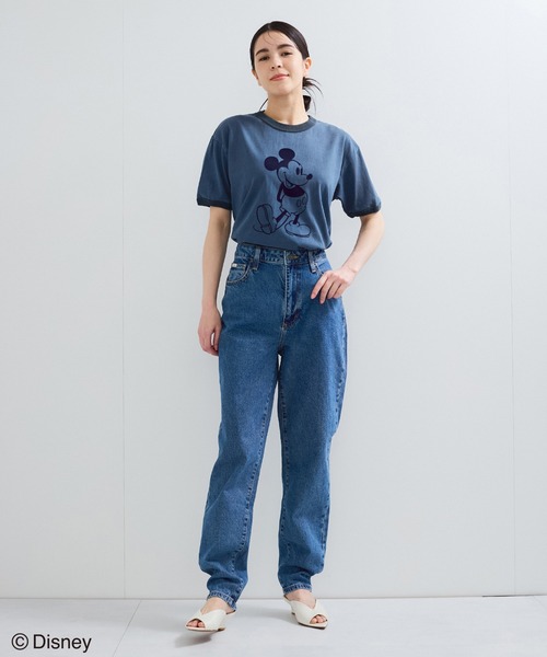 le cercle ADAM ET ROPE'(ルセルクルアダムエロペ)の「【GOOD ROCK SPEED】Mickey Mouse/リンガーTシャツ(Tシャツ/カットソー・レディース・ブルー系その他/チャコールグレー・FREE)」の4枚目の写真