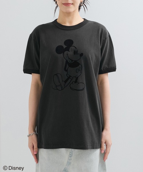 le cercle ADAM ET ROPE'(ルセルクルアダムエロペ)の「【GOOD ROCK SPEED】Mickey Mouse/リンガーTシャツ(Tシャツ/カットソー・レディース・ブルー系その他/チャコールグレー・FREE)」の7枚目の写真