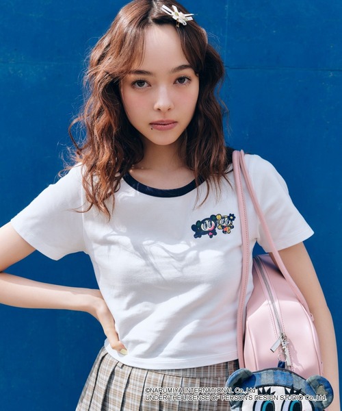 FOREVER 21(フォーエバー トゥエンティーワン)の「【ANGEL BLUE】リンガーTシャツ(Tシャツ/カットソー・レディース・ベージュ/ネイビー/ナチュラル・FREE)」の2枚目の写真