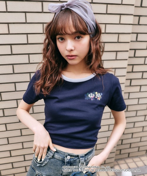FOREVER 21(フォーエバー トゥエンティーワン)の「【ANGEL BLUE】リンガーTシャツ(Tシャツ/カットソー・レディース・ベージュ/ネイビー/ナチュラル・FREE)」の3枚目の写真