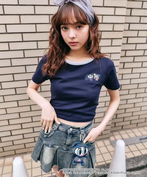 FOREVER 21(フォーエバー トゥエンティーワン)の「【ANGEL BLUE】リンガーTシャツ(Tシャツ/カットソー・レディース・ベージュ/ネイビー/ナチュラル・FREE)」の4枚目の写真