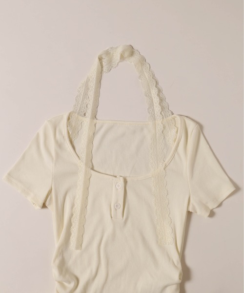 PHILLY(フィリー)の「【PHILLY】レースチョーカードッキングトップス(Tシャツ/カットソー・レディース・グレー/アイボリー・FREE)」の20枚目の写真