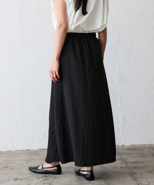 VitaFelice（ヴィータフェリーチェ）の「フロントタックスカート ラップスカート風（スカート・レディース・ホワイト/ブラック・FREE）」の7枚目の写真