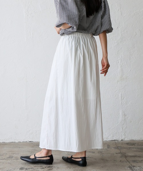 VitaFelice（ヴィータフェリーチェ）の「フロントタックスカート ラップスカート風（スカート・レディース・ホワイト/ブラック・FREE）」の21枚目の写真