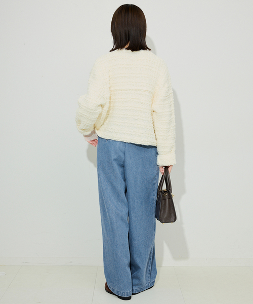 SLOBE IENA（スローブイエナ）の「《4サイズ展開/追加2》LEDENIM TUCK TROUSERデニム（デニムパンツ・レディース・ブルー・34/36/38/40）」の15枚目の写真