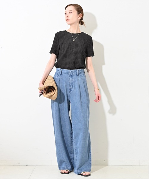 SLOBE IENA（スローブイエナ）の「《4サイズ展開/追加2》LEDENIM TUCK TROUSERデニム（デニムパンツ・レディース・ブルー・34/36/38/40）」の20枚目の写真
