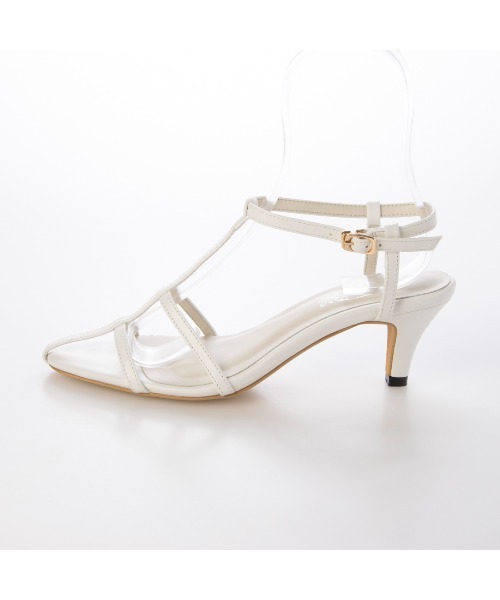 Realta（レアルタ）の「Realta(レアルタ)6cmヒールポインテッドトゥTストラップナローサンダル（サンダル・レディース・ブラック/ホワイト/シルバー・S/M/L/LL）」の7枚目の写真