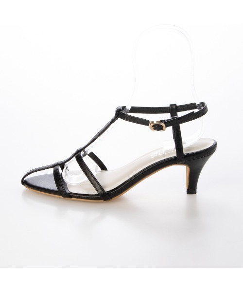 Realta（レアルタ）の「Realta(レアルタ)6cmヒールポインテッドトゥTストラップナローサンダル（サンダル・レディース・ブラック/ホワイト/シルバー・S/M/L/LL）」の8枚目の写真