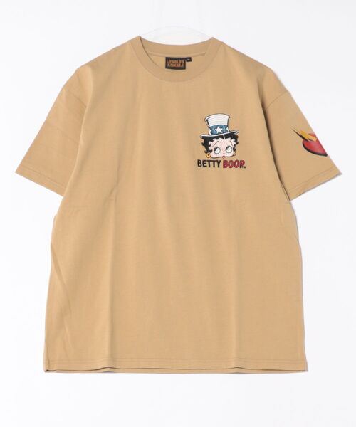 BETTY BOOP（ベティ・ブープ）の「LOWBLOW KNUCKLE / ローブローナックル / BETTY BOOP / I WANT YOU BETTY Tシャツ(M2)（Tシャツ/カットソー・メンズ・サンドベージュ/ホワイト/ブラック・M/L/XL/XXL）」の6枚目の写真