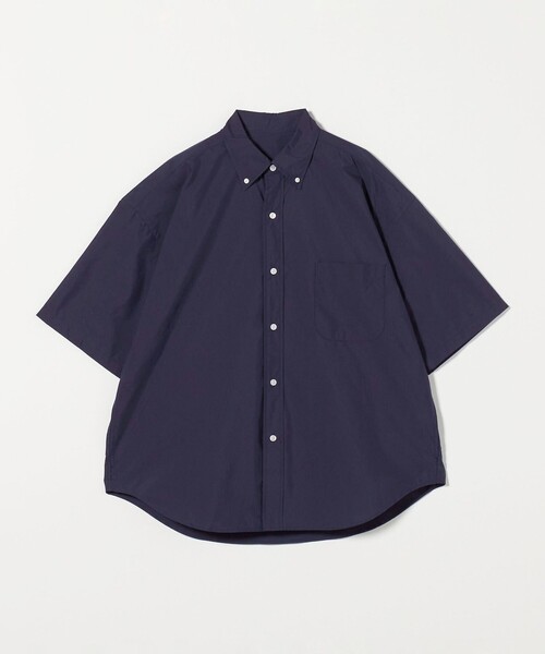 ネイビー ショートスリーブ 半袖シャツ　ブラウス ショートスリーブニットポロシャツ .-- TABLAO （ネイビーブルー