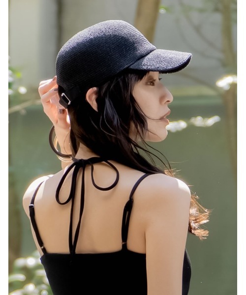 Re:EDIT（リエディ）の「ペーパーキャップ（キャップ・レディース・ベージュ/ブラック・FREE）」の5枚目の写真