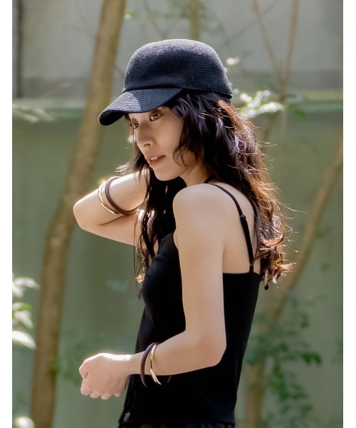 Re:EDIT（リエディ）の「ペーパーキャップ（キャップ・レディース・ベージュ/ブラック・FREE）」の6枚目の写真